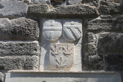 Knight Symbols in Bodrum Castle, Bodrum Town, Turkey photo