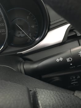 Car interior with light switch photo