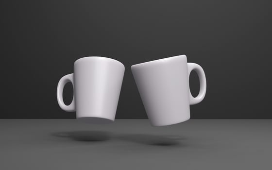 White mug mockup 3d rendered photo