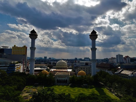 Beautiful aerial view, Grand Mosque for islamic background photo