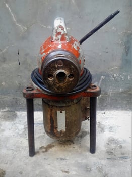 Antique machine - Drain cleaning machine. photo
