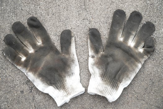 Engineering dirty white cloth gloves photo