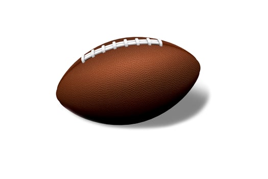Leather American football ball mockup isolated on white background.3d rendering. photo