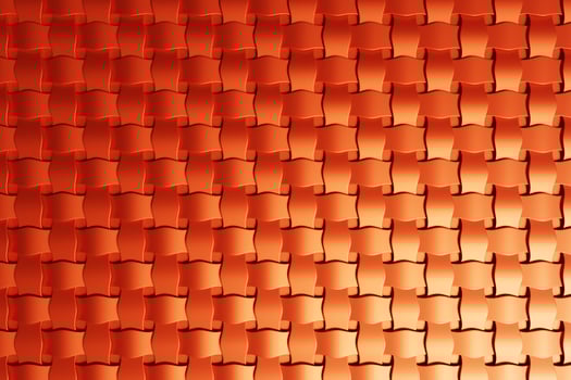 3d illustration of rows of  orange squares .Set of cubes on monocrome background, pattern. Geometry  background photo