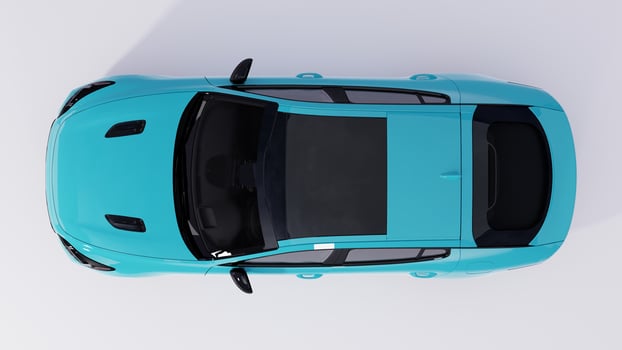 3D rendering sport blue car on  white bakcground.jpg photo