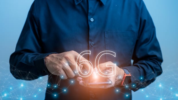 The concept of 6G network, high-speed mobile Internet, new generation networks. Business, modern technology, internet and networking concept. photo