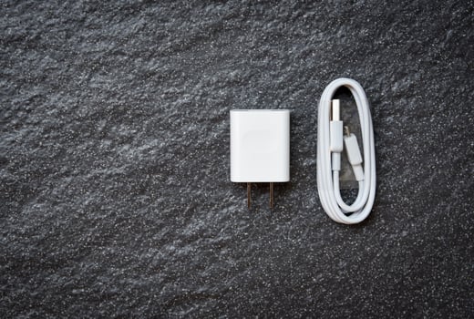 Smartphone adapter power charger  and white USB cable for Mobile Phone Chargers photo