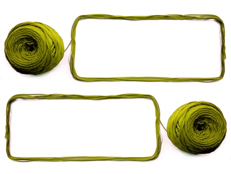Two of knitting yarn on white background photo