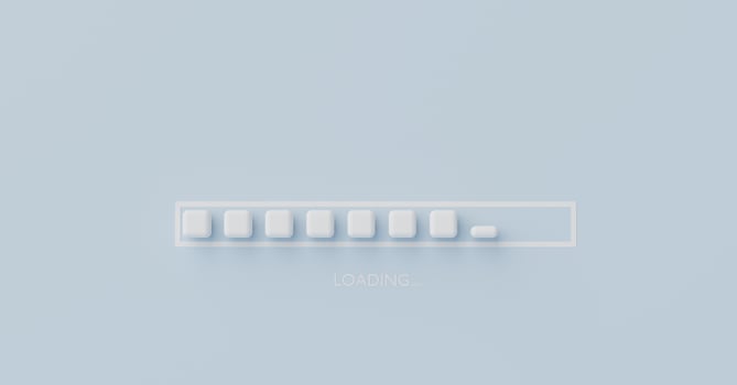 3d render minimal progress Loading bar  to complete for web banner of mock up. Success idea concept. photo