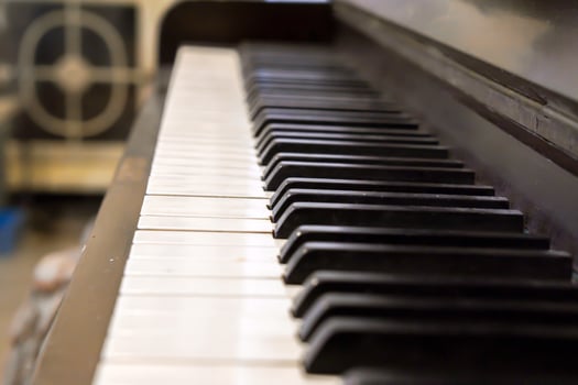 Perspective view of Piano keyboard photo