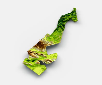 Monaco Map Shaded relief Color Height map on White Background 3d illustration photo