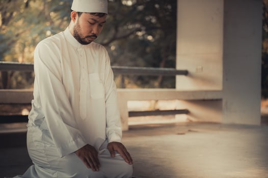 Asian islam man prayer,Young Muslim praying,Ramadan festival concept photo