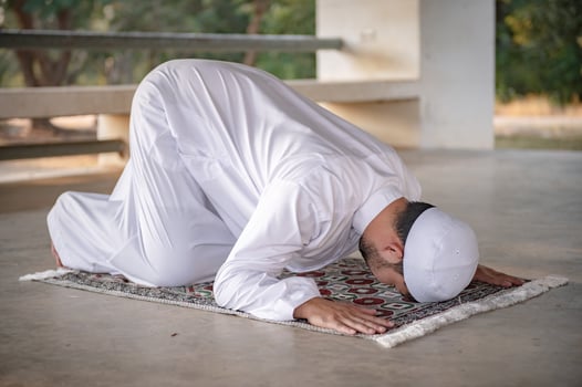 Asian islam man prayer,Young Muslim praying,Ramadan festival concept photo