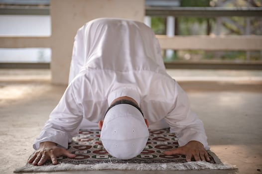 Asian islam man prayer,Young Muslim praying,Ramadan festival concept photo