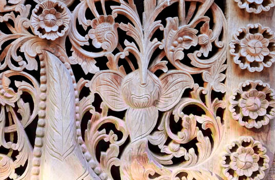 Thai style wood carving photo