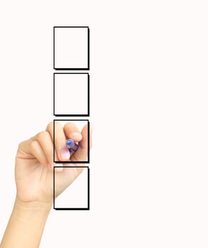 Hand drawing diagram on a white photo