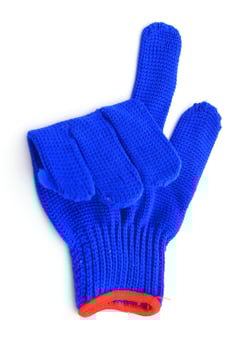 glove yarn Display a signal it is select on white background. photo