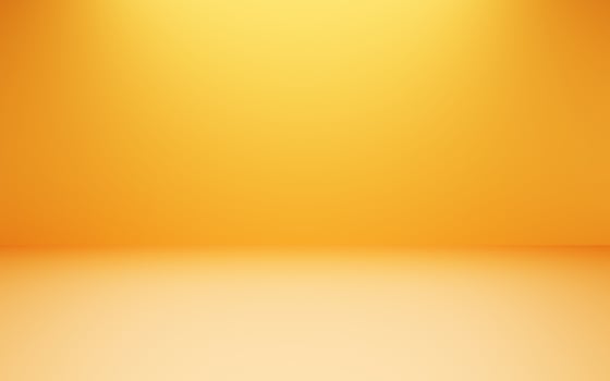 3d rendering of empty orange yellow abstract minimal concept background. Scene for advertising, cosmetic ads, show,  technology, food, banner, cream, fashion, summer, kid. Illustration.Product display photo