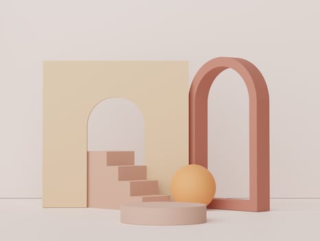 3d render display podium for product and cosmetic presentation. Minimal scene for advertising. Abstract clean background for web banner and mock up. simple geometric shapes. photo