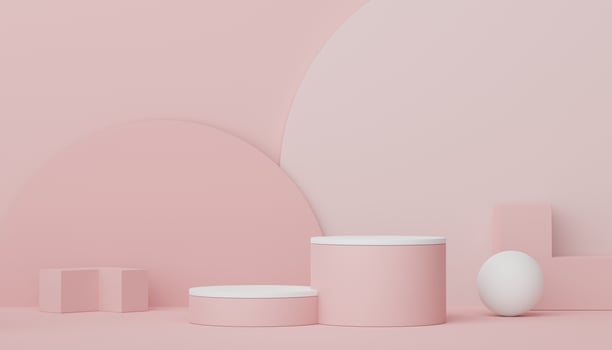 3d render display podium for product and cosmetic presentation. Minimal scene for advertising. Abstract clean background for web banner and mock up. simple geometric shapes. photo