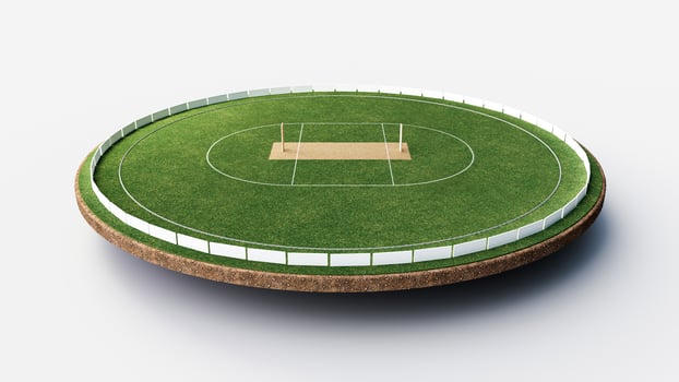 Cricket stadium Ground Cut out earth Empty Play Ground 3d illustration photo