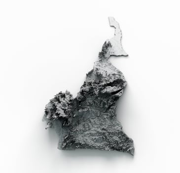 Cameroon Map Shaded relief map 3d illustration photo