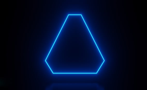 3d render of RGB neon light on darkness background. Abstract Laser lines show at night. Ultraviolet spectrum beam scene photo