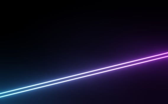 3d render of RGB neon light on darkness background. Abstract Laser lines show at night. Ultraviolet spectrum beam scene photo