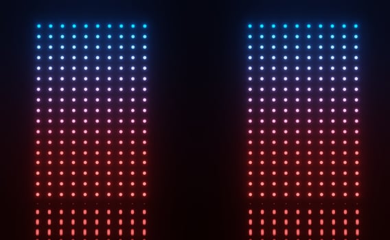 3d render of RGB neon light on darkness background. Abstract Laser lines show at night. Ultraviolet spectrum beam scene photo