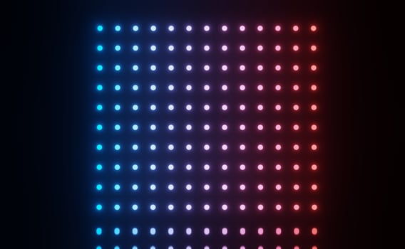3d render of RGB neon light on darkness background. Abstract Laser lines show at night. Ultraviolet spectrum beam scene photo