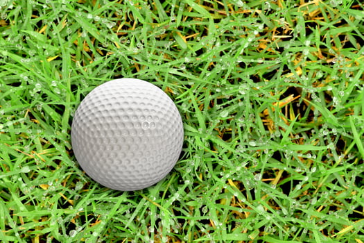 Golf balls on the grass background photo
