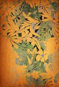 leaves on an old paper photo