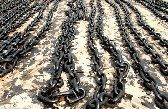 chain on the floor after painting photo