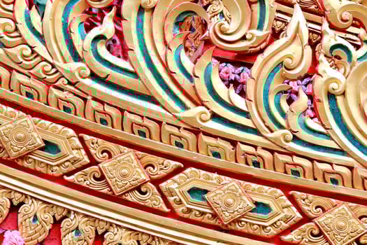 Thai old pattern temple photo