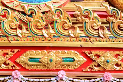Thai old pattern temple photo