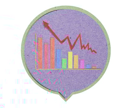 icon graph  with recycled paper craft stick photo
