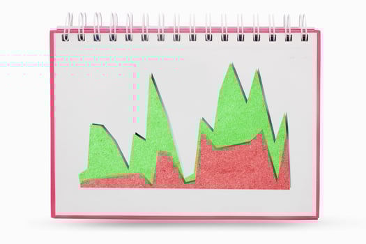 graph icon  recycled paper stick photo