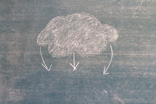 symbol on a blackboard, child chalk drawing photo