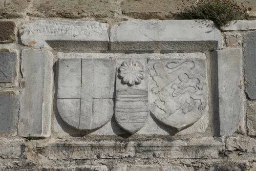 Knight Symbols in Bodrum Castle, Bodrum Town, Turkey photo