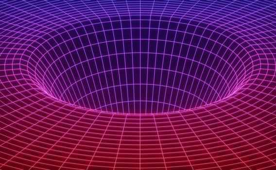 3d render of RGB neon light on darkness background. Abstract Laser lines show at night. Ultraviolet spectrum beam scene photo