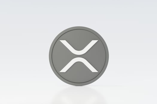 3d render stack of cryptocurrencies Ripple coins or XRP. Cryptocurrency digital currency concept. New virtual money exchange in blockchain. photo