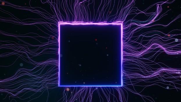 3d render of neon and light glowing on dark scene. Cyber punk night city concept. Night life. Technology network for 5g. Beyond generation and futuristic scene. Sci- fi pattern theme. photo
