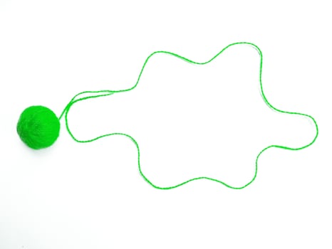 knitting yarn on white background photo