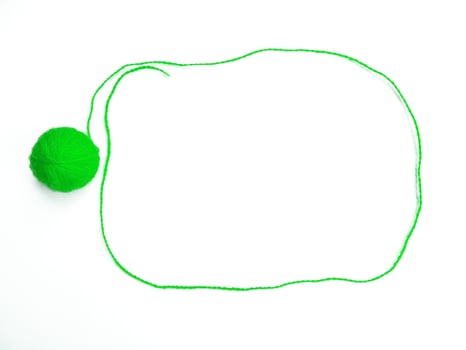 knitting yarn on white background photo