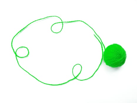 knitting yarn on white background photo