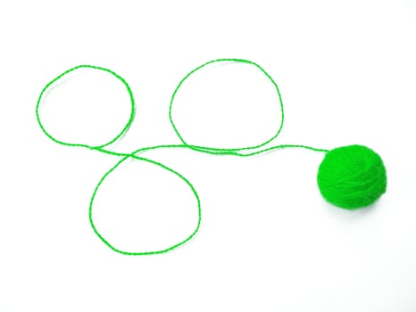 knitting yarn on white background photo