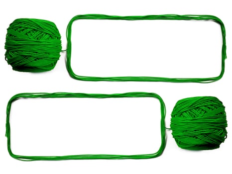 Two of knitting yarn on white background photo