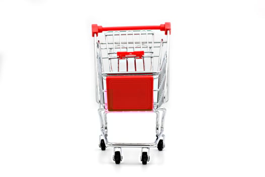 Shopping cart isolated on white background. photo
