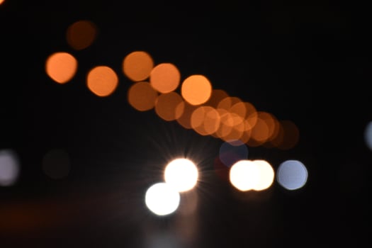 Bokeh street light at night. photo