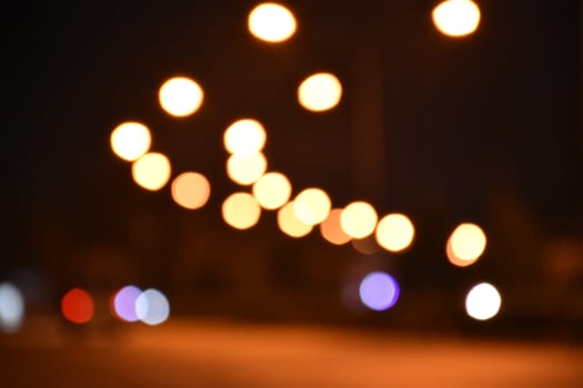 Bokeh street light at night. photo